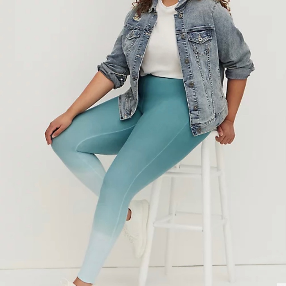 NET TORRID PLATINUM LEGGING - FLEECE LINED DIP DYE BLUE SZ 1